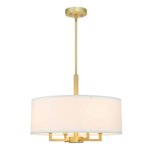 Modern 4-Light Drum Pendant Chandelier - Satin Brass Finish XB-P1296-SB