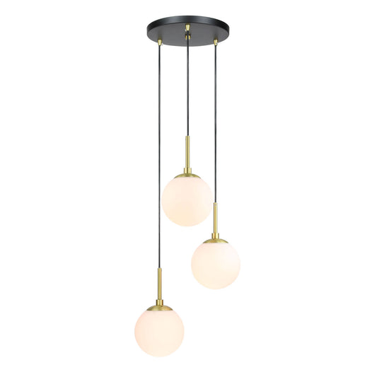 Modern Black Brass Pendant Light Fixture XB-P1304-3-MB