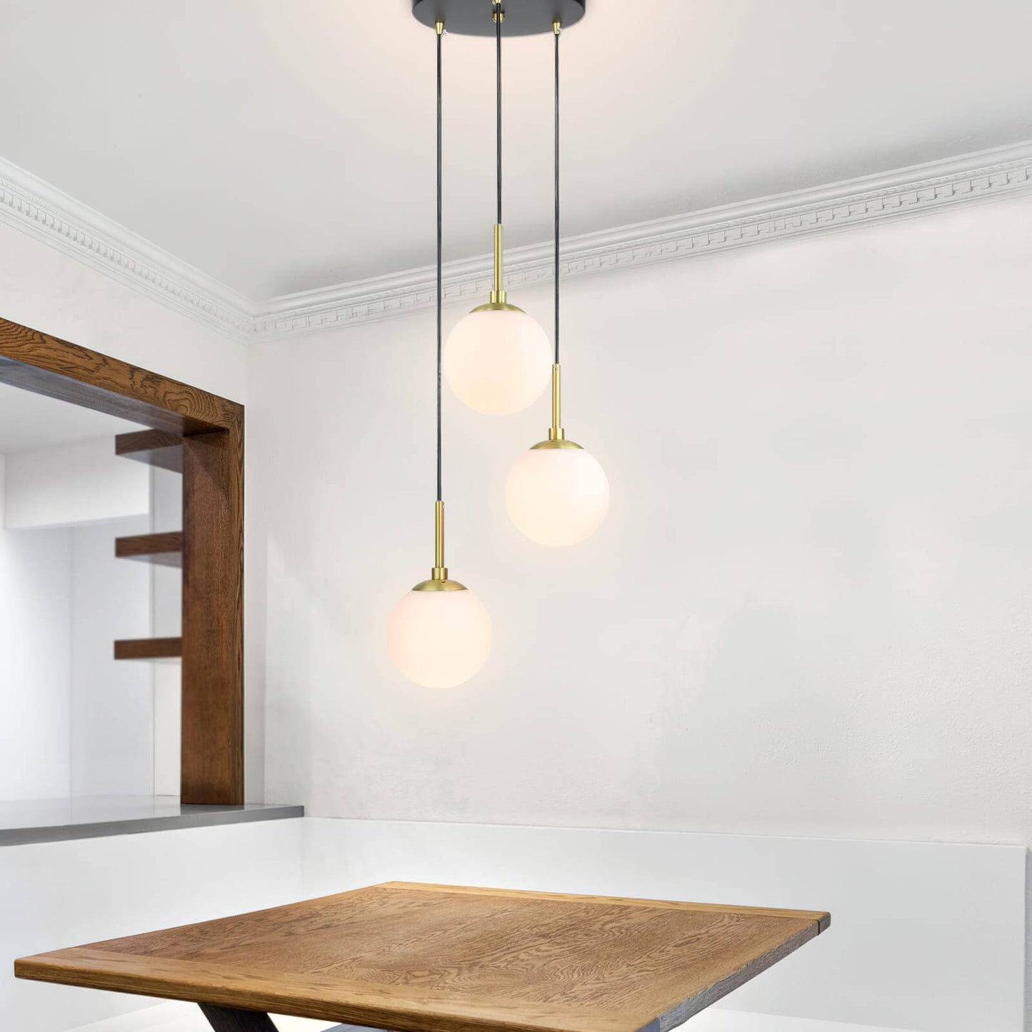 Modern Black Brass Pendant Light Fixture XB-P1304-3-MB