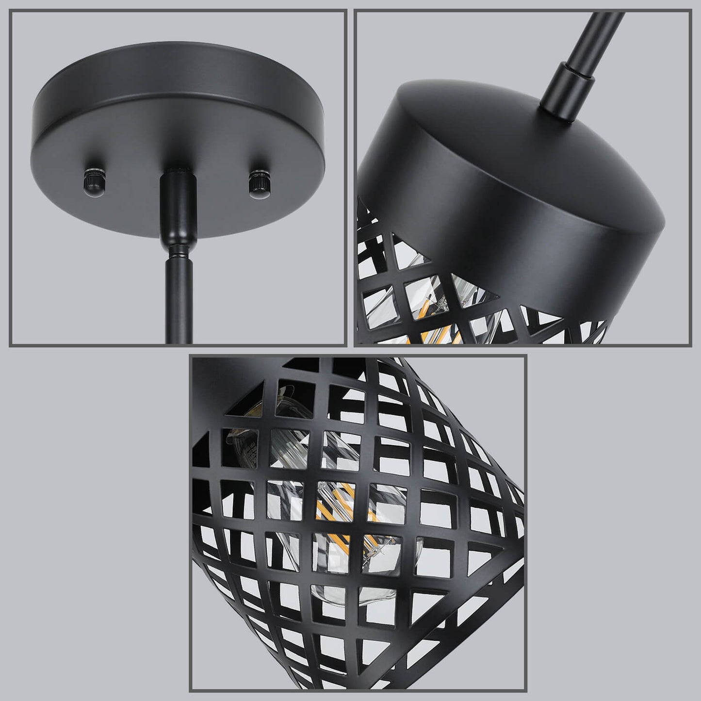 Modern Farmhouse Black Pendant Light for Kitchen Island XB-P328-MB