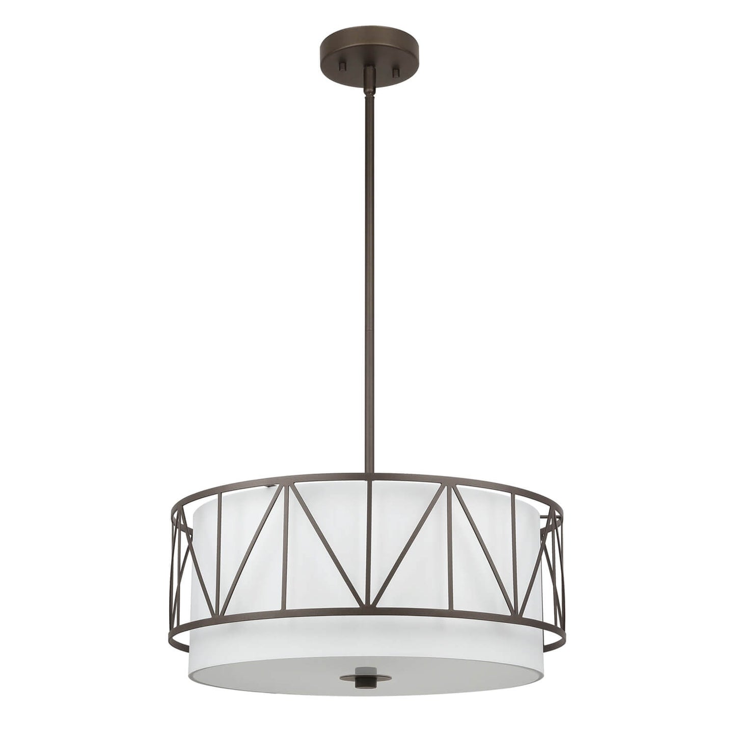 Modern Drum Chandelier with Metal Cage & Fabric Shade XB-P330-DB