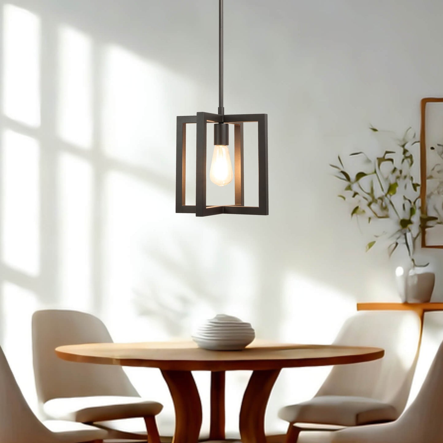 Farmhouse Cage Pendant Light with Adjustable hanging Rods XB-P339-DB