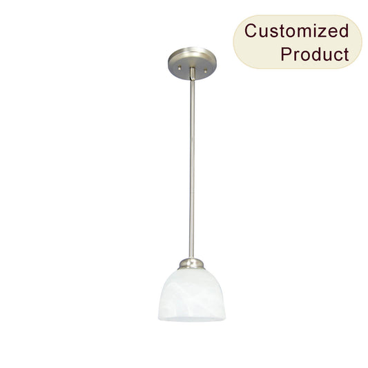 Designer E26 60W White Glass Nordic Chandelier Dining Ceiling Hanging Vintage Pendant Lamps Nickel Iron Led Pendant Lighted XB-P630-1-BN