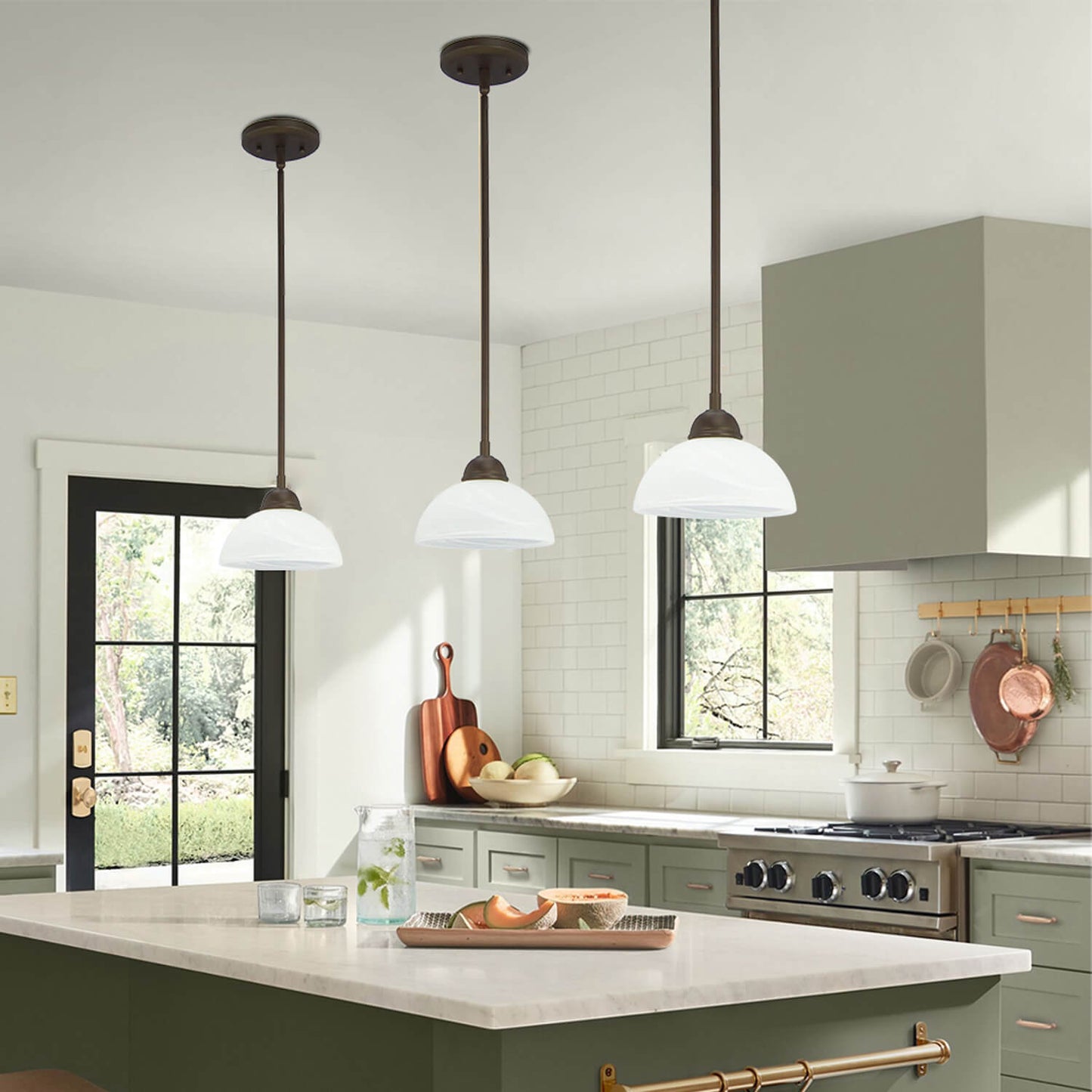 XiNBEi Lighting Classic Iron Chandelier Led Modern Chandelier Luxury Nordic Bronze Chandelier Led for Home XB-P708-1-DB