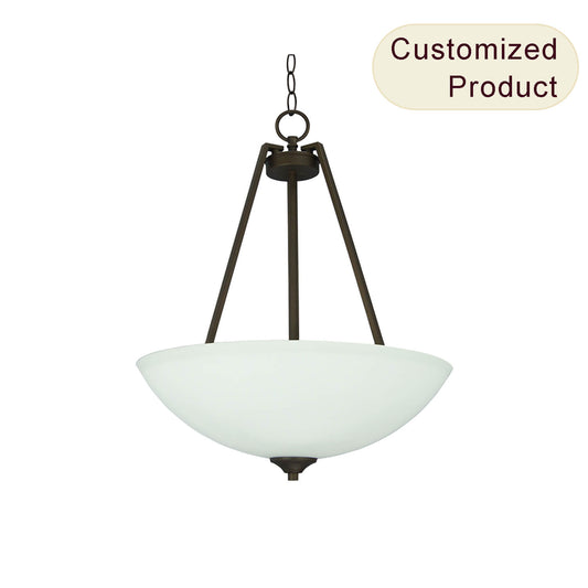 Decorative Hanging Pendant Light Ceiling Bowl Glass Pendant Light Dark Bronze Chain Pendant Lighting XB-P816-3-DB
