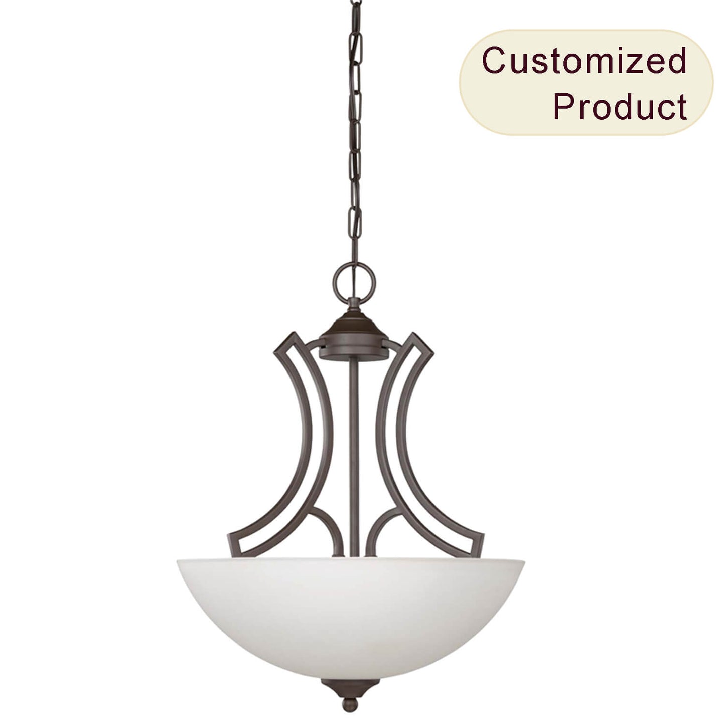 Industrial Living Room Glass Bowl Shade Led Ceiling Pendant Light Dark Bronze Home Hotel Hanging Pendant Lighting Chandelier XB-P855-3-DB