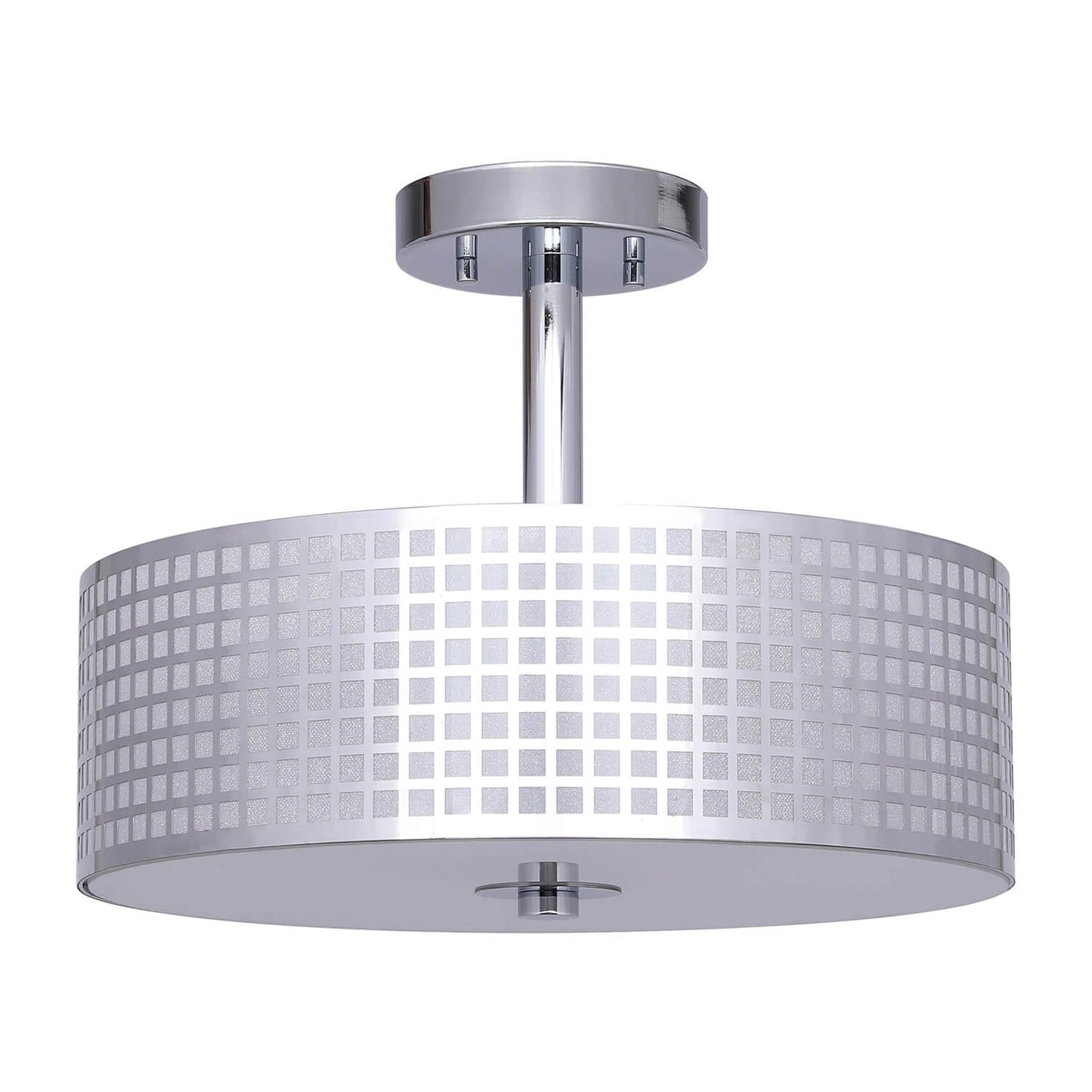 15 inch Modern 3-Light Chrome Drum Ceiling Fixture for Bedroom/Living Room XB-SF1124-CH