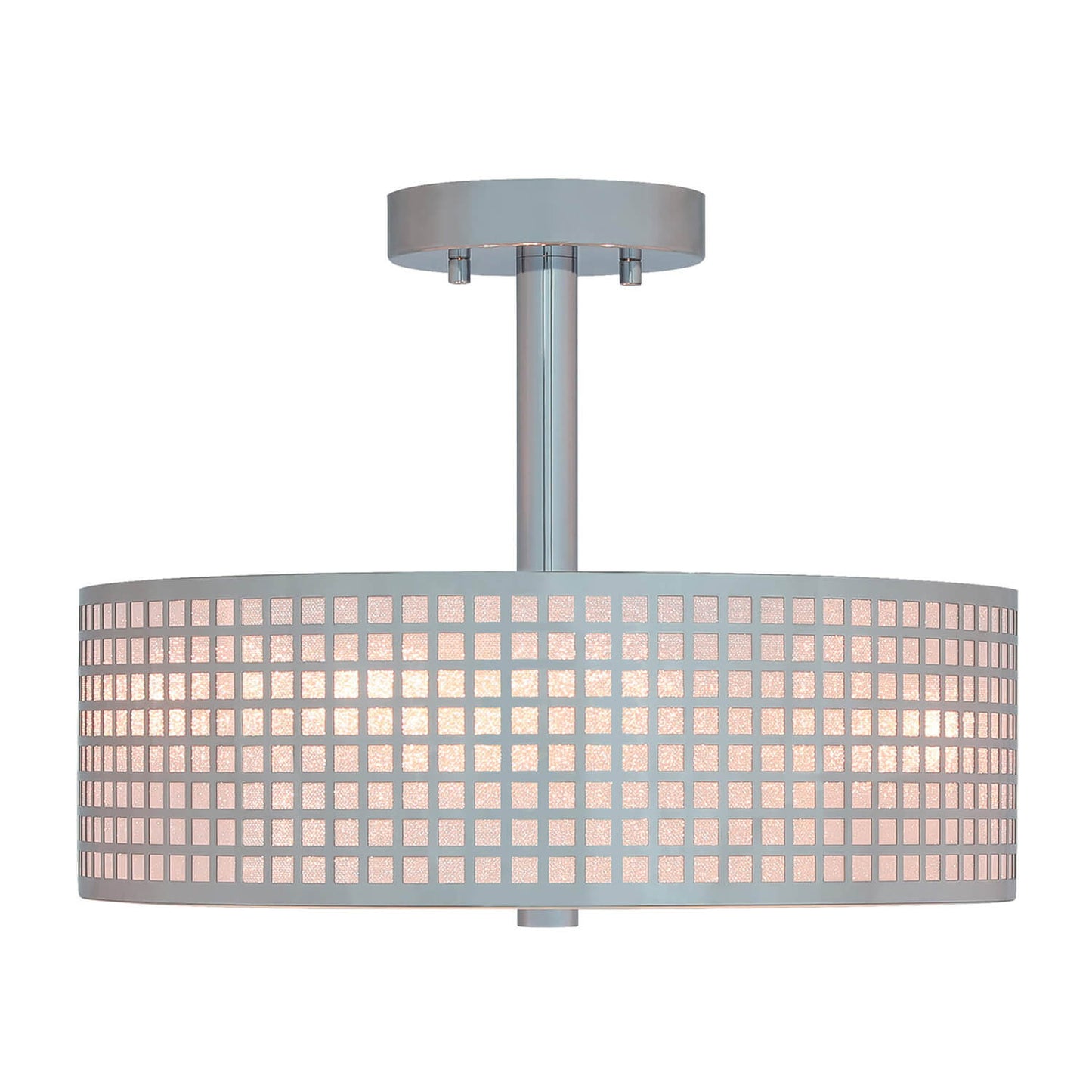 15 inch Modern 3-Light Chrome Drum Ceiling Fixture for Bedroom/Living Room XB-SF1124-CH