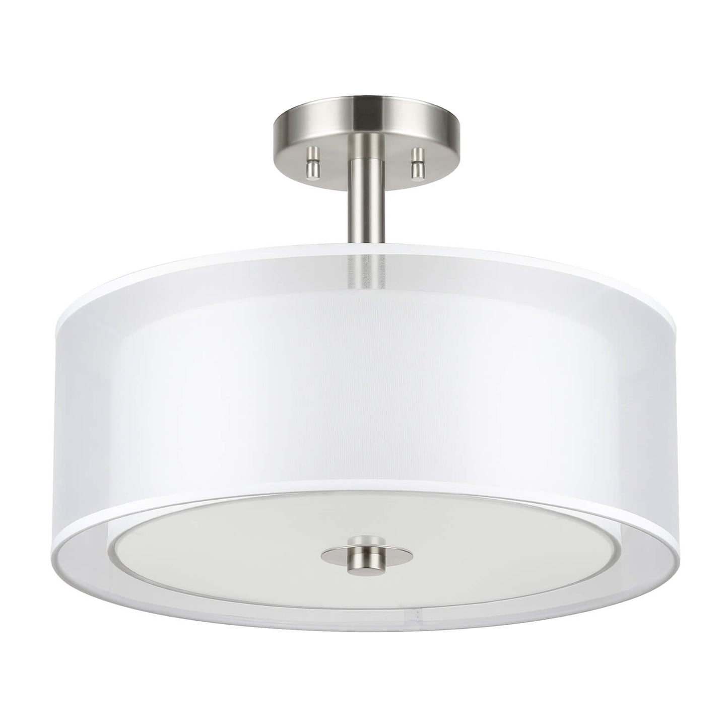 16 inch Brushed Nickel Drum Ceiling Light for Living Room & Bedroom XB-SF1194-BN