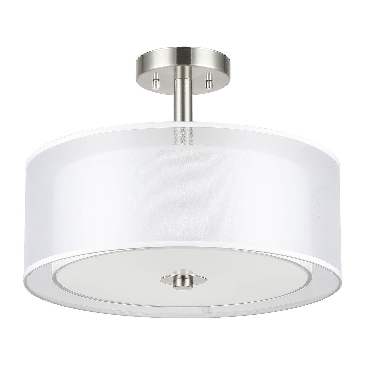 16 inch Brushed Nickel Drum Ceiling Light for Living Room & Bedroom XB-SF1194-BN