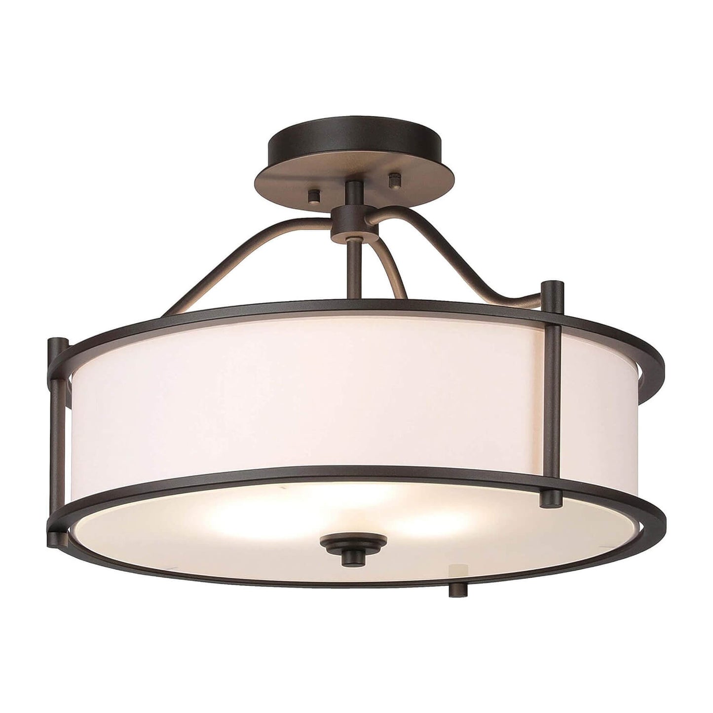 18 inch 3-Light Drum Semi Flush Ceiling Light in Dark Bronze XB-SF1199-DB