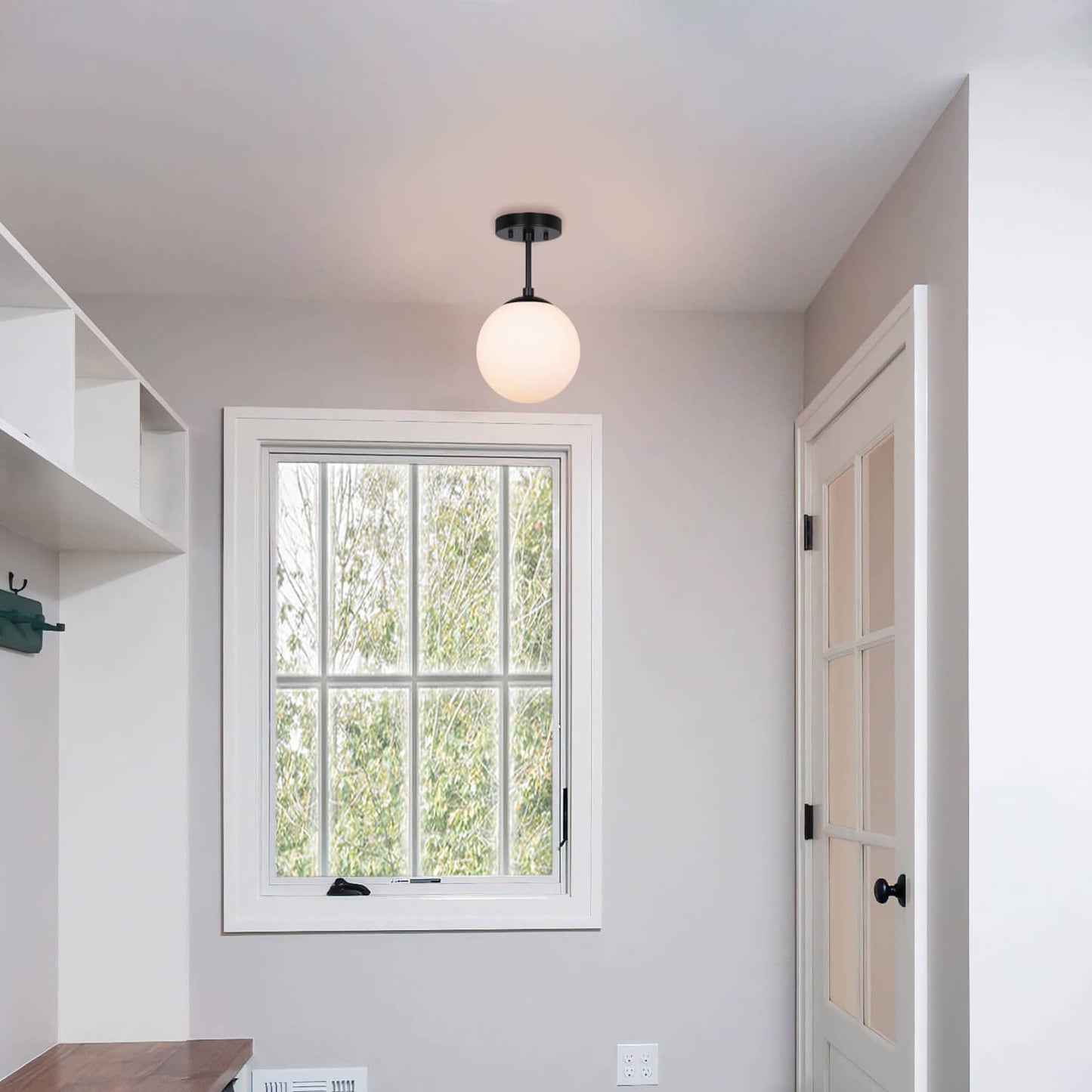 Matte Black Globe Ceiling Light for Living & Dining Room XB-SF1211-MBK