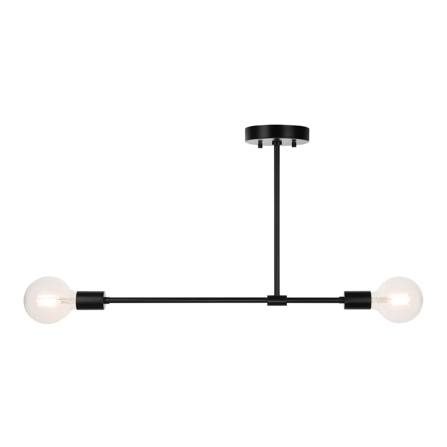Sputnik Semi Flush Mount Ceiling Light, 2-Light, Matte Black with LED Bulbs XB-SF1234-2-MBK-G30-1