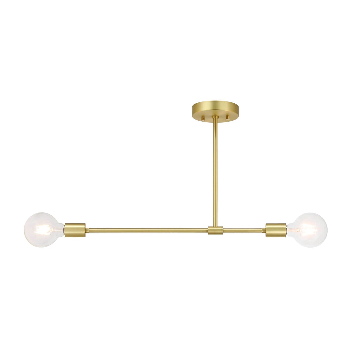 Brass Semi Flush Mount Ceiling Light, 2-Light Fixture with LED bulbs XB-SF1234-2-SB-G30-1