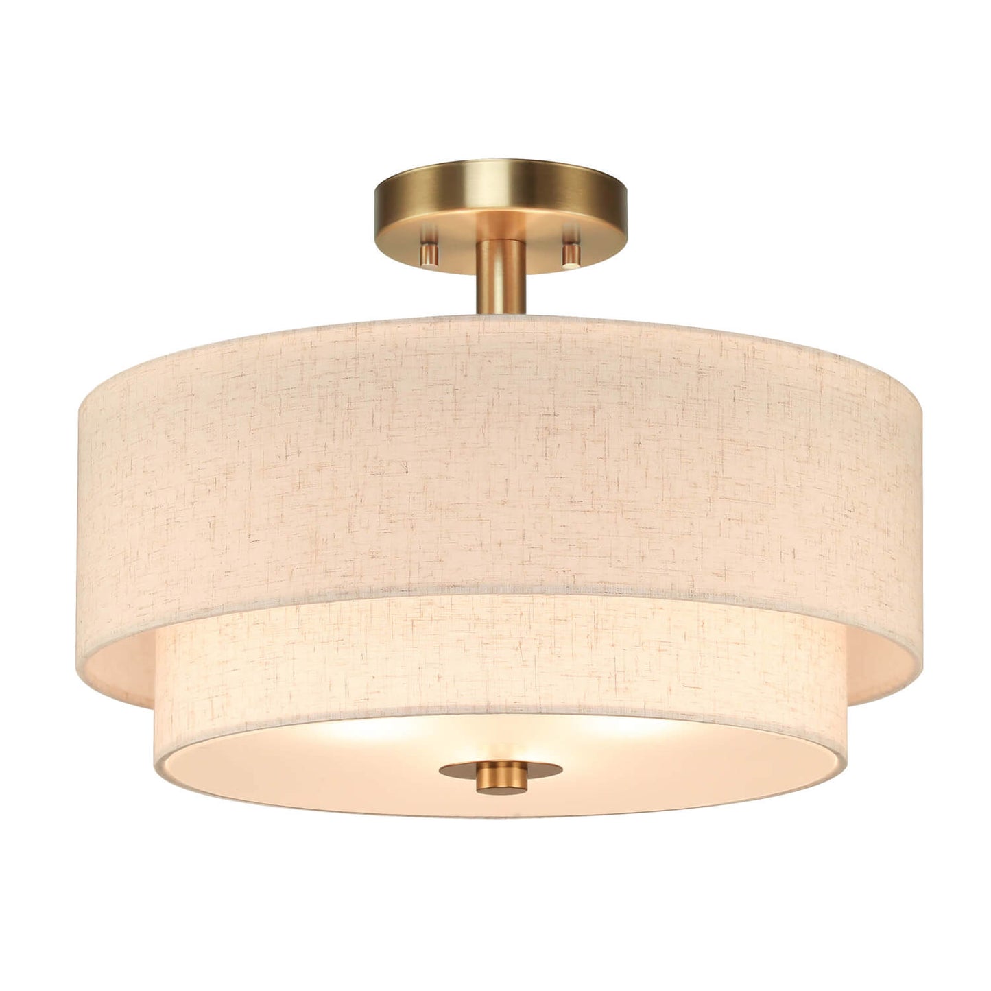 16 inch Brass Double Drum Ceiling Light for Bedroom & Living Room XB-SF1289-BS