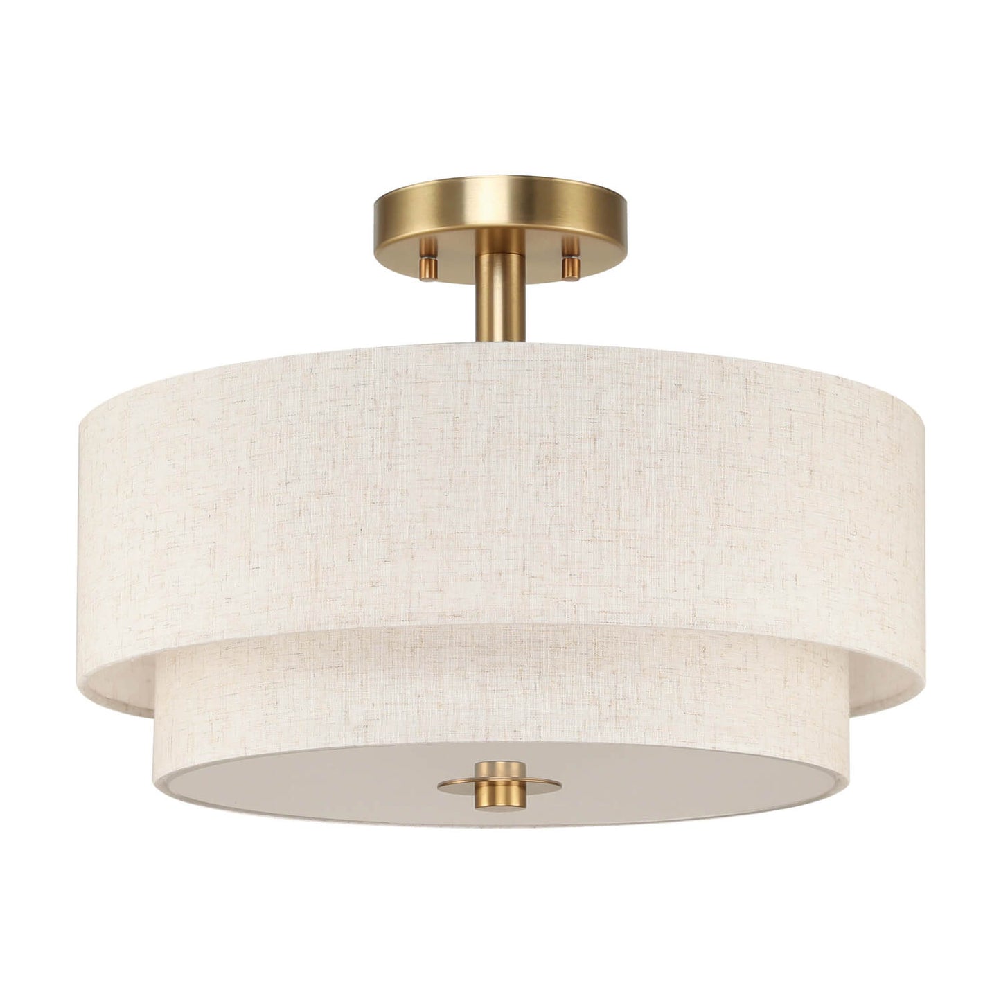 16 inch Brass Double Drum Ceiling Light for Bedroom & Living Room XB-SF1289-BS