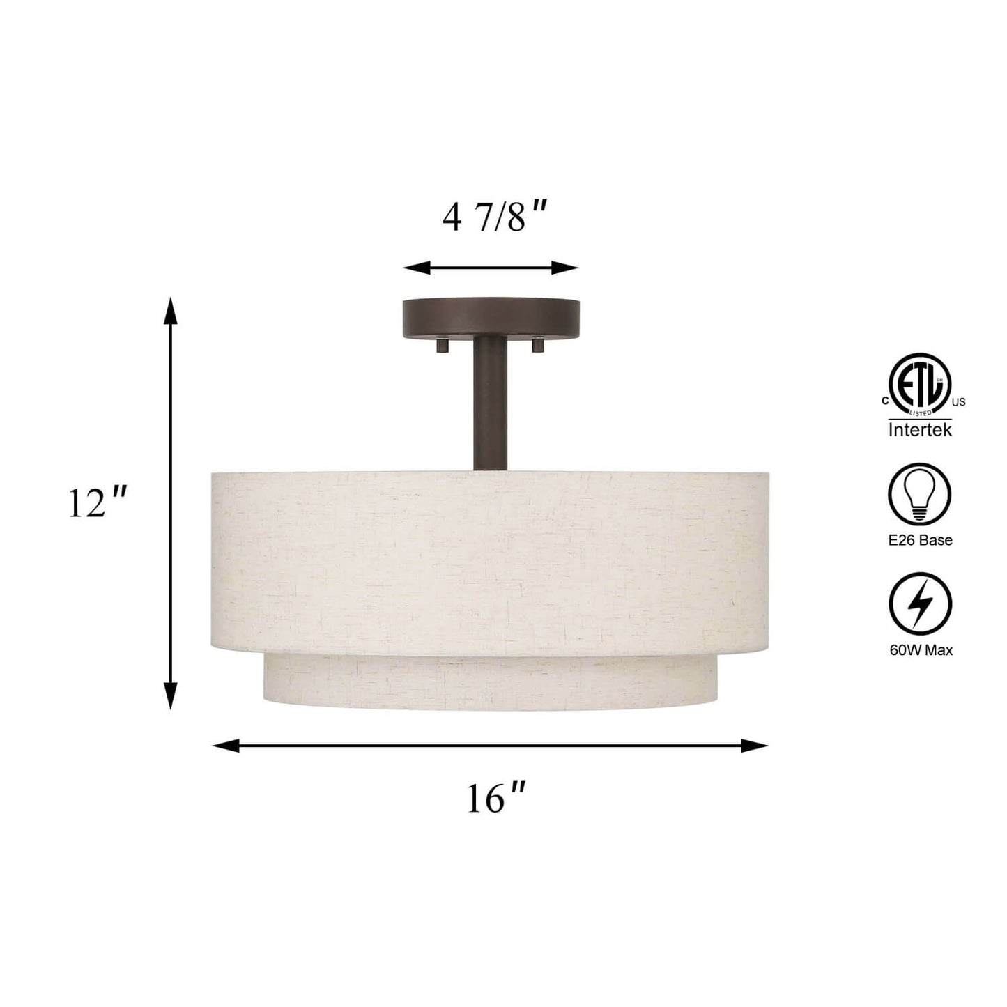 16 inch Retro Gold Brass Drum Ceiling Light for Bedroom & Living Room XB-SF1289-DB