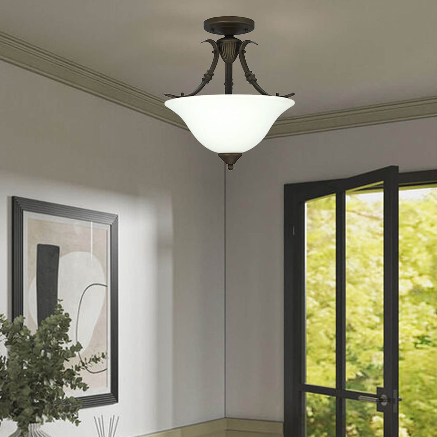 Rustic Style Wrought Iron Pendant Light Modern Chandelier Light for Living Room Bedroom XB-SF149-3-DB