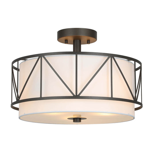 16 inch Modern Metal Cage Drum Ceiling Light XB-SF330-DB