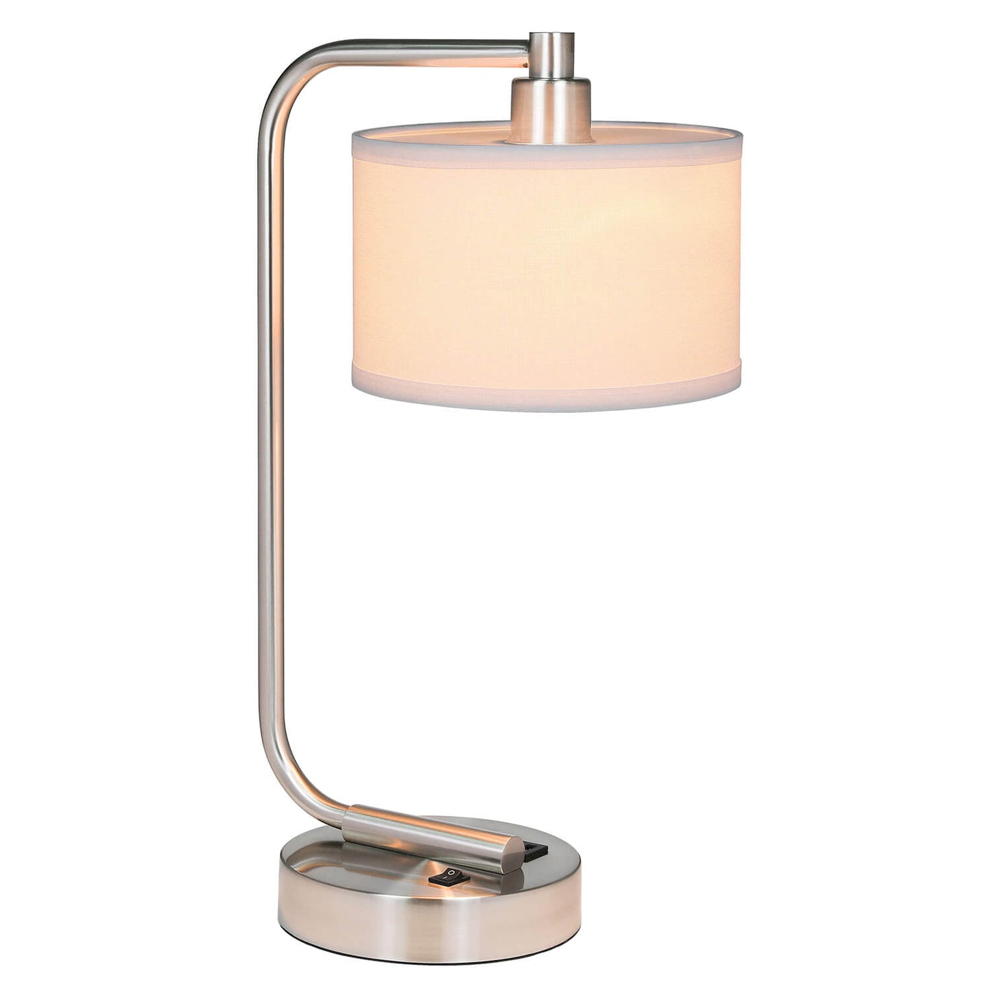 Modern Brushed Nickel Table Lamp with USB Port XB-TL1226-BN