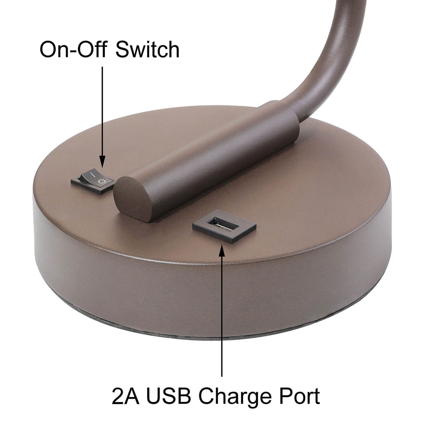 Bronze Table Lamp with USB Charging Port and Fabric Shade XB-TL1226-DB