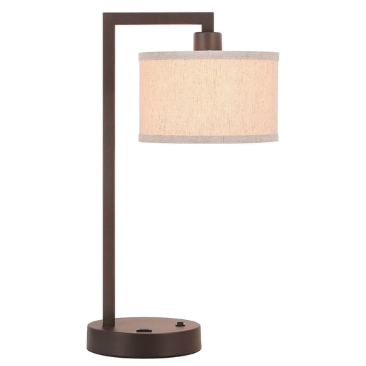 Modern Dark Bronze Table Lamp with USB for Bedroom Living Room XB-TL1231-DB