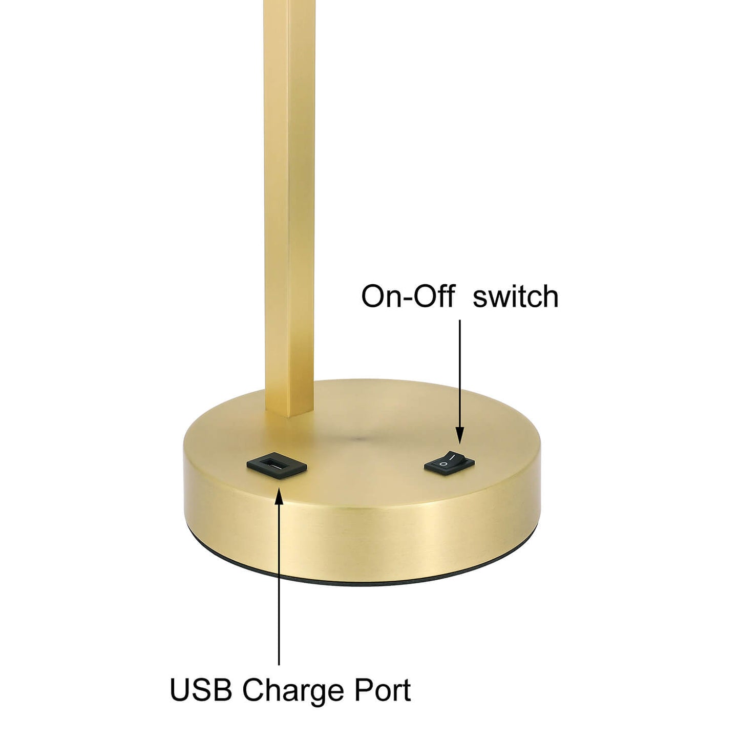 Modern Satin Brass Desk Lamp with USB & Fabric Shade XB-TL1231-SB