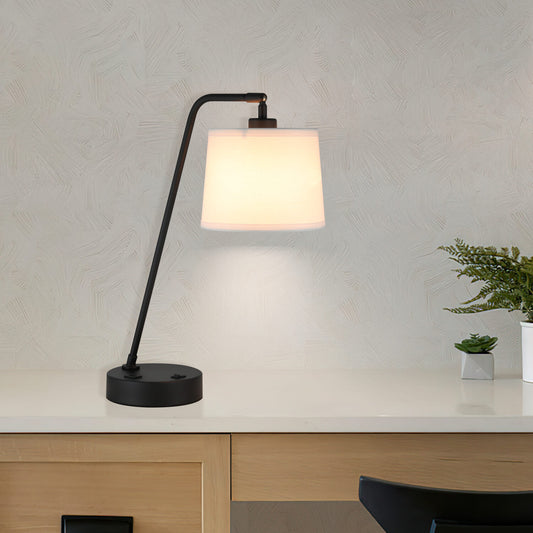 Black Table Lamp with USB Port - Adjustable Desk Lamp XB-TL282-MB