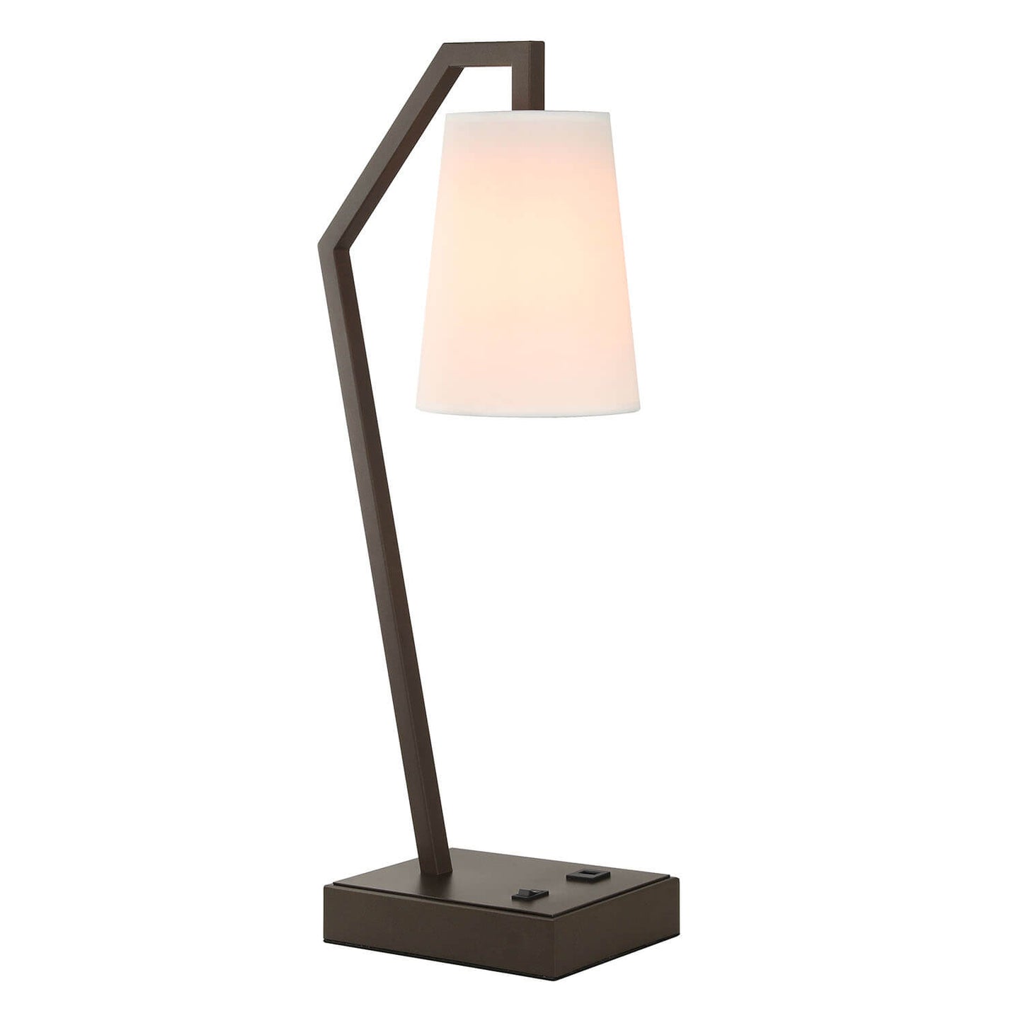 Modern Bronze USB Table Lamp with Fabric Shade for Bedroom & Office XB-TL290-DB