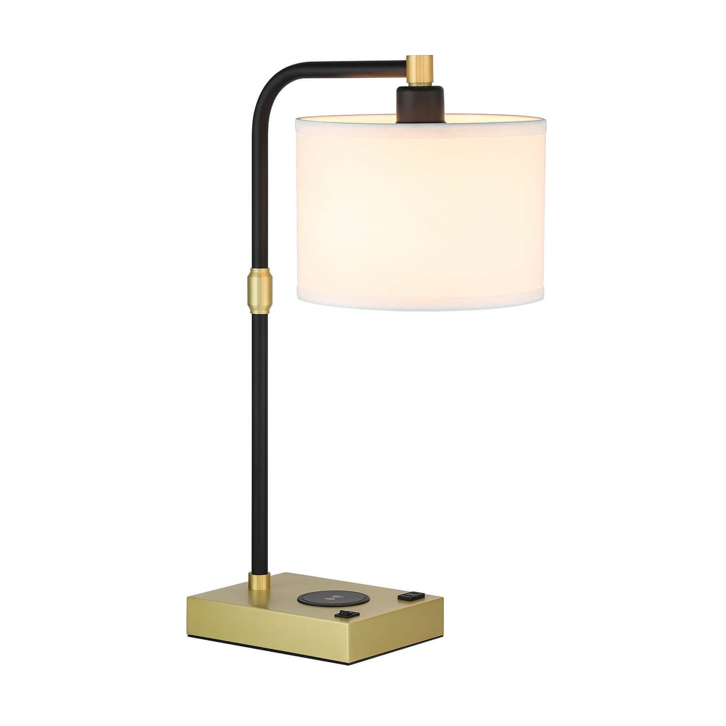 Black Brass Desk Lamp with Switch and Charger XB-TL300-SB