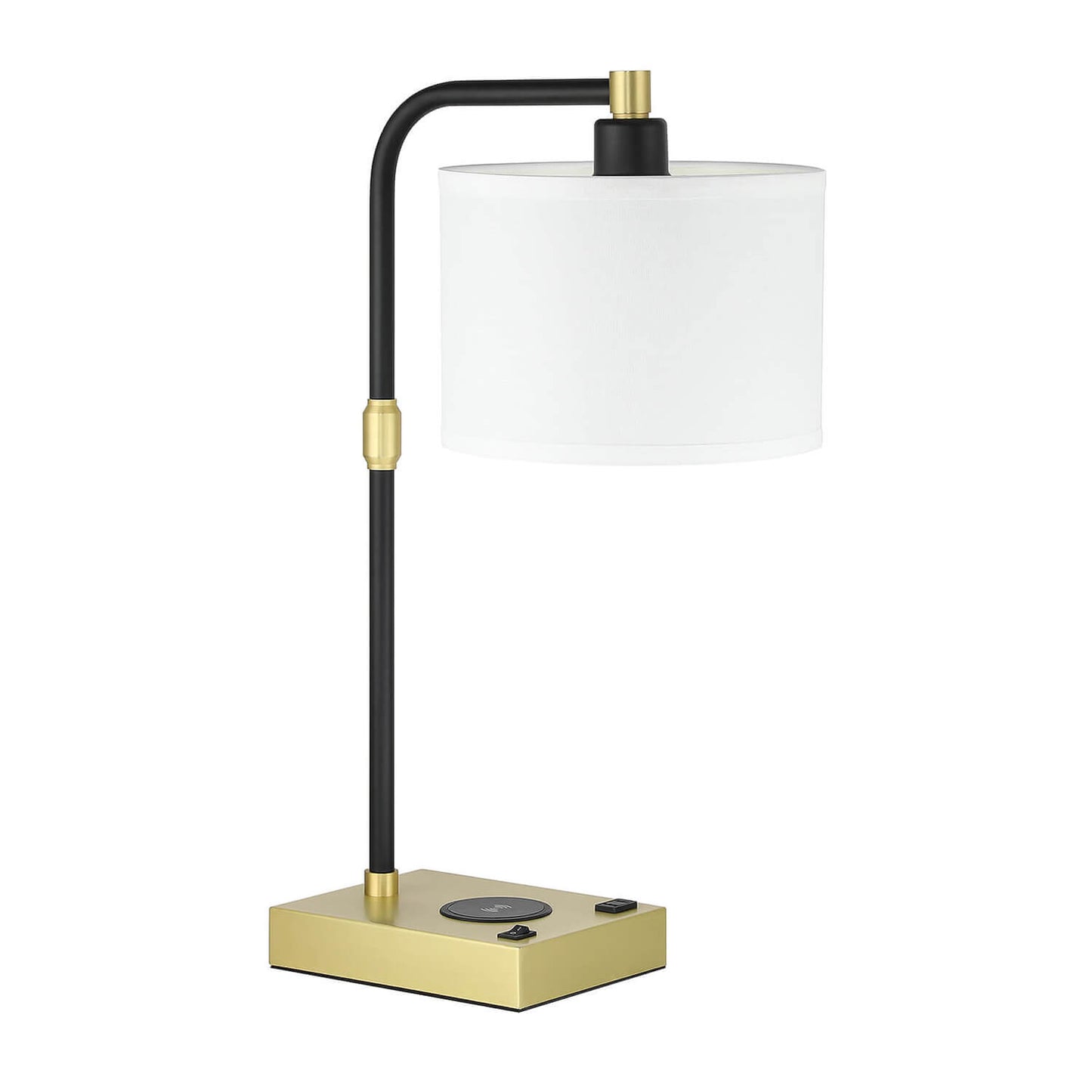 Black Brass Desk Lamp with Switch and Charger XB-TL300-SB