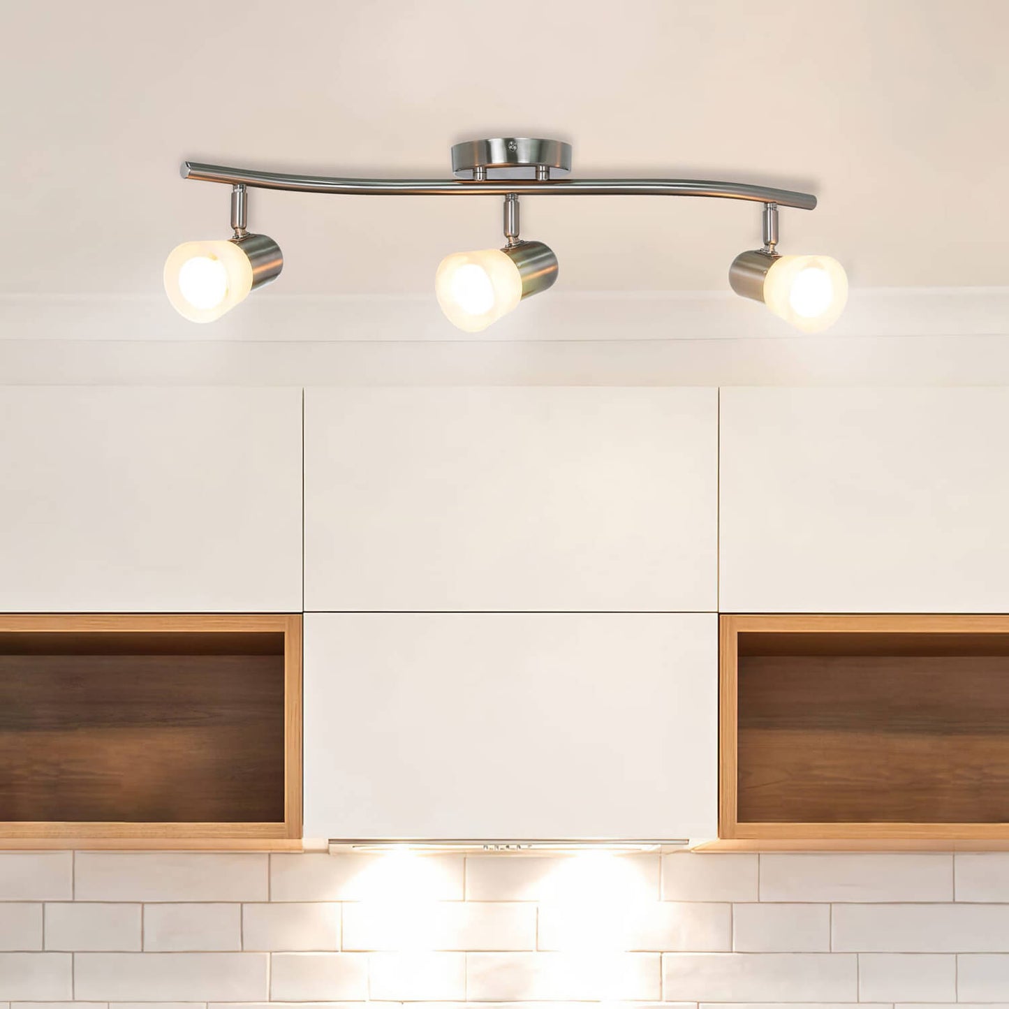 Modern Track Light Bar Brushed Nickel for Kitchen and Dining Room XB-TR1213-3