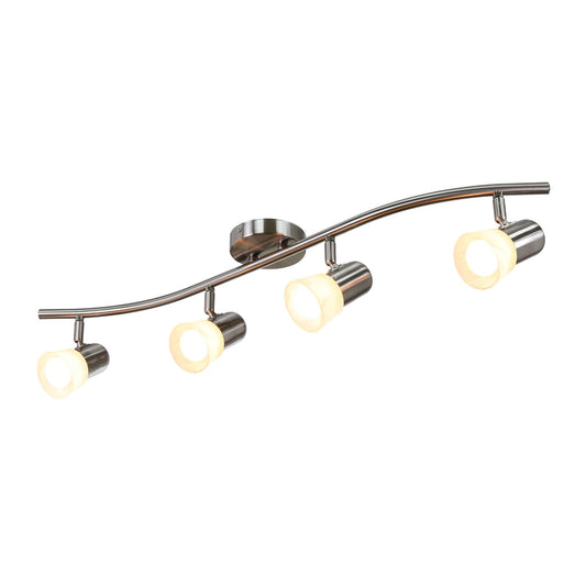 4 Light Track Light with Alabaster Glass in Brushed Nickel XB-TR1213-4