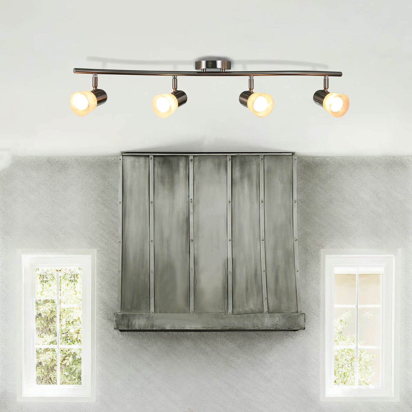 4 Light Track Light with Alabaster Glass in Brushed Nickel XB-TR1213-4