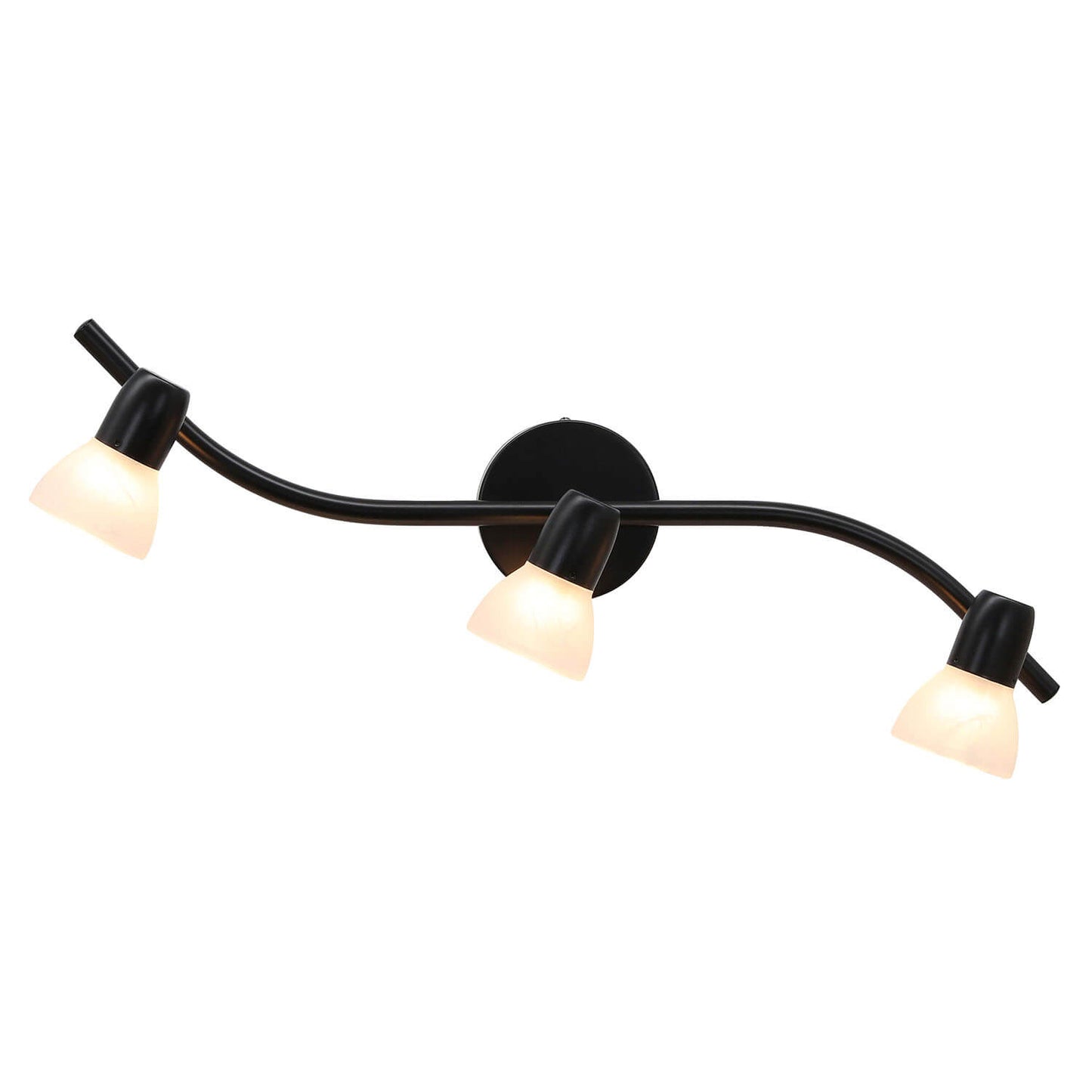 Track Lighting, 3 Light Modern Black Curved Kitchen Track Ceiling Light Fixtures XB-TR1223-3-MBK