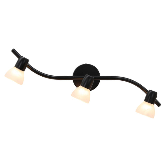 Track Lighting, 3 Light Modern Black Curved Kitchen Track Ceiling Light Fixtures XB-TR1223-3-MBK
