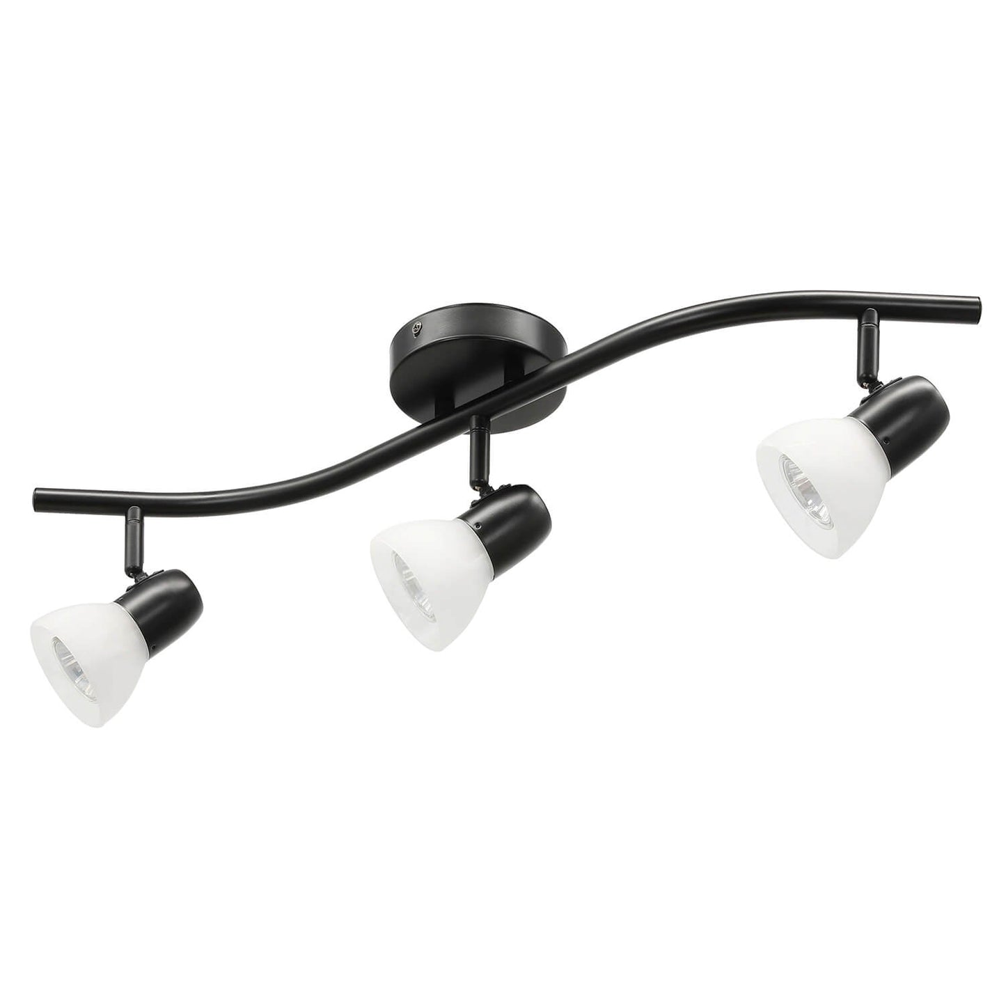 Track Lighting, 3 Light Modern Black Curved Kitchen Track Ceiling Light Fixtures XB-TR1223-3-MBK