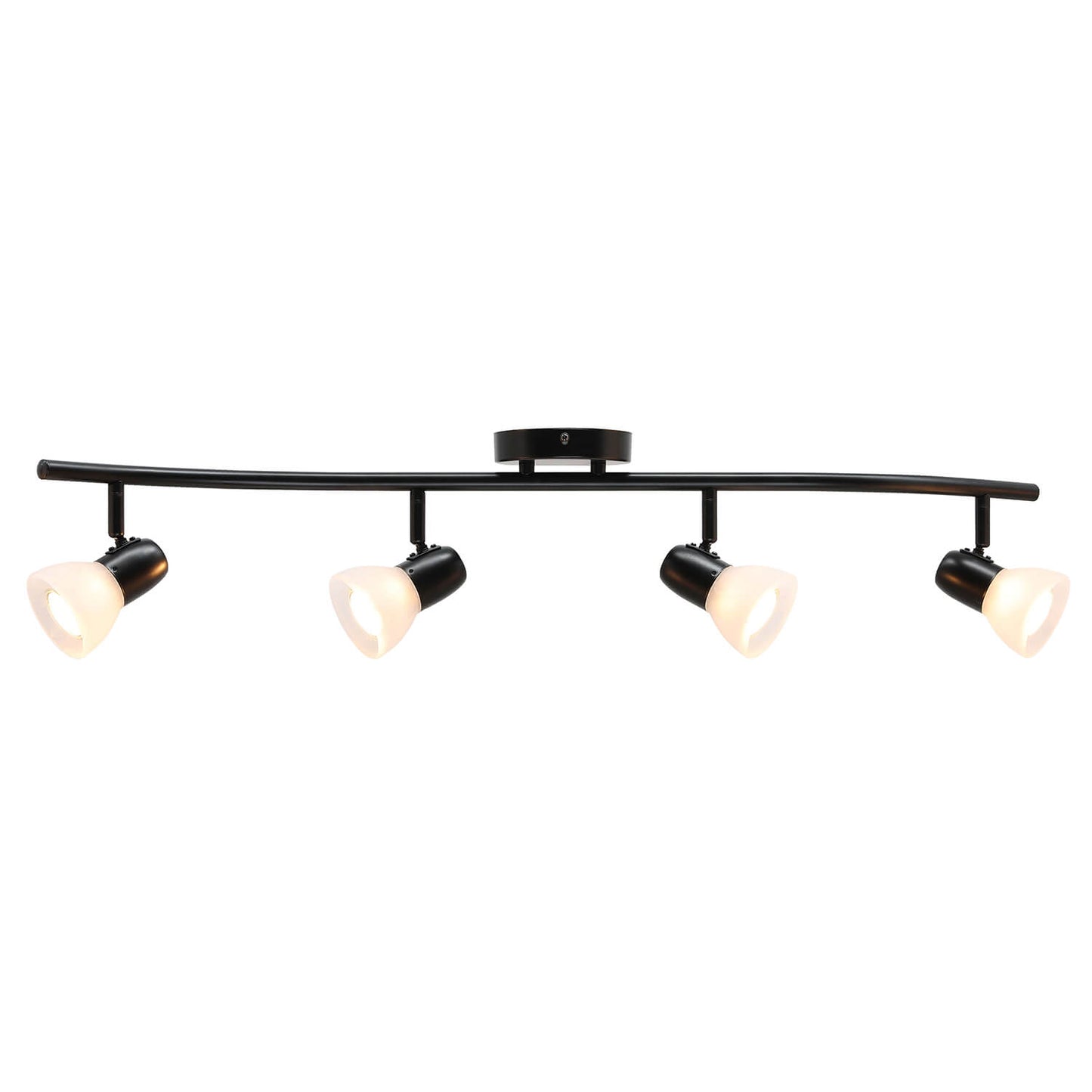 Track Lighting, 4 Light Modern Black Curved Kitchen Track Ceiling Light Fixtures XB-TR1223-4-MBK