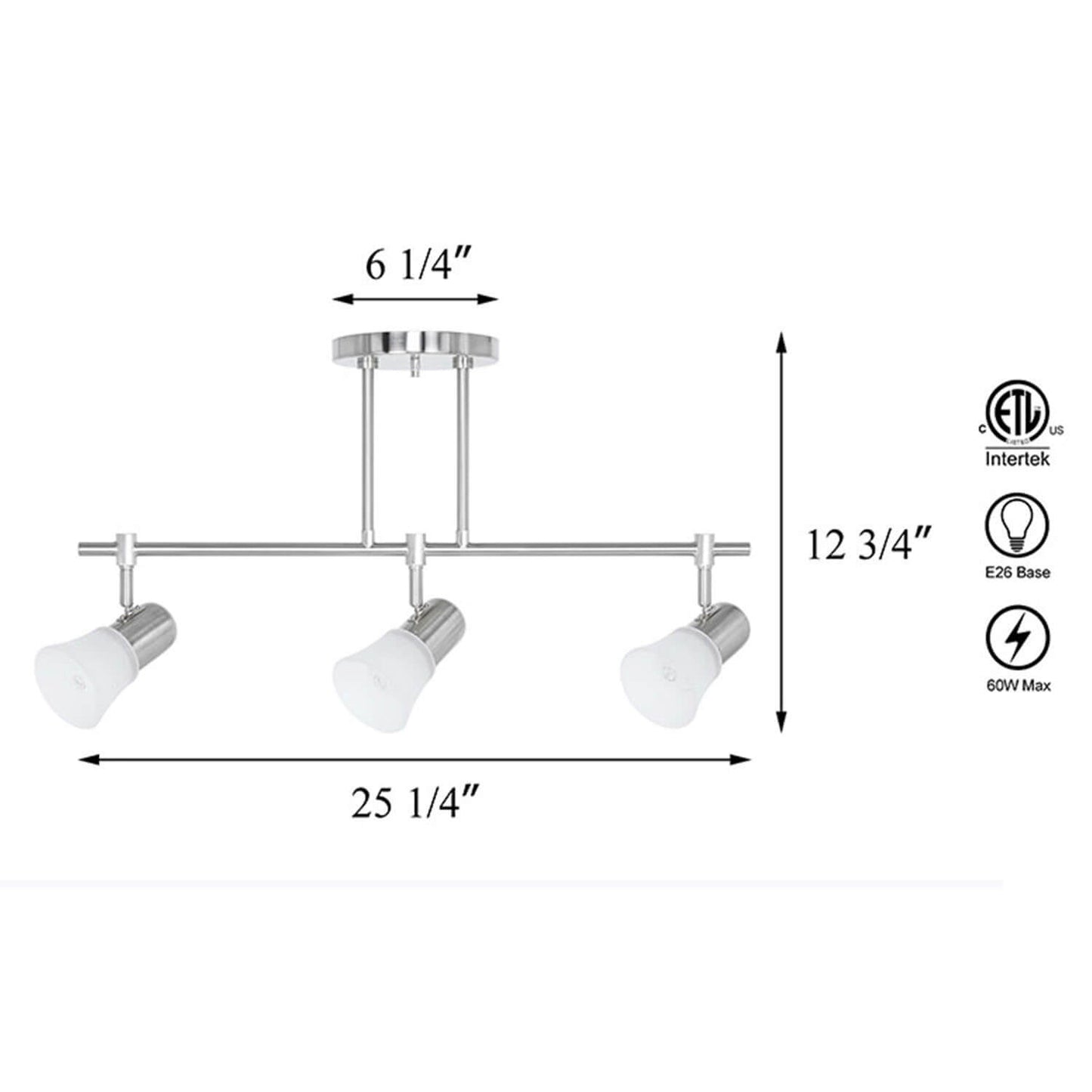 Modern Glass Kitchen Island Track Light XB-TR1235-3-BN