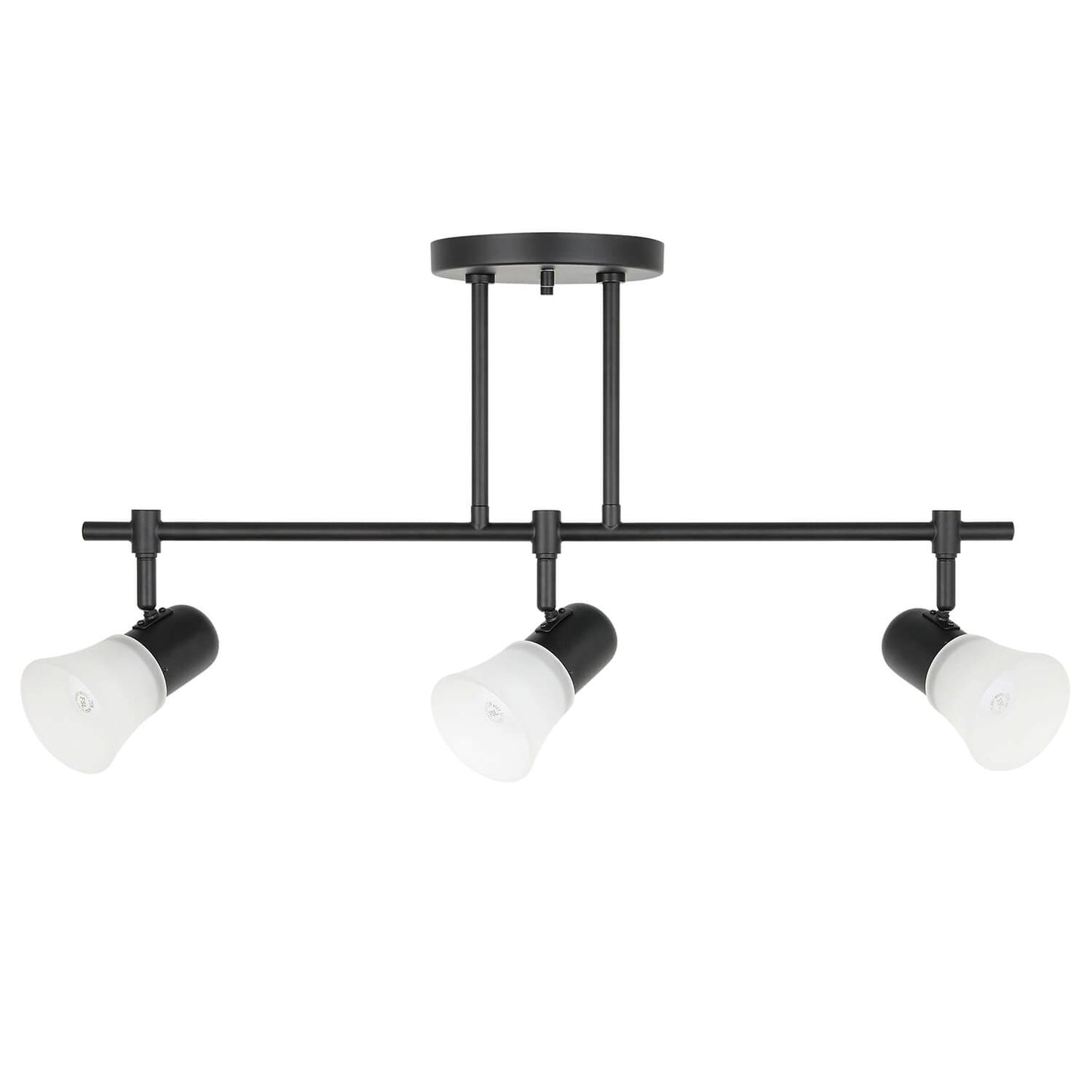 Track Lighting, 3-Light Ceiling Mount, Adjustable Spotlight Heads, Matte Black XB-TR1235-3-MB