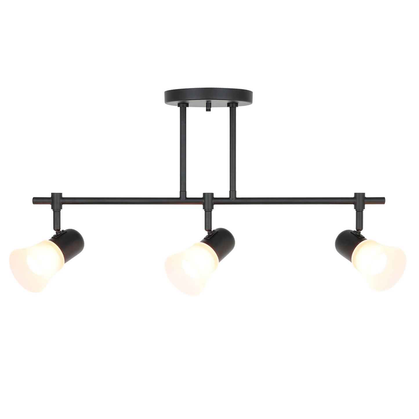 Track Lighting, 3-Light Ceiling Mount, Adjustable Spotlight Heads, Matte Black XB-TR1235-3-MB