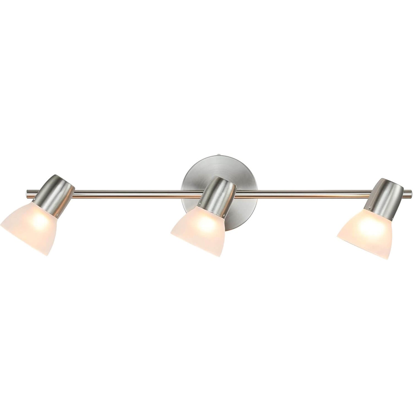 Track Light Fixture, 3-Light Ceiling Mount, Brushed Nickel, Adjustable Spotlights XB-TR1237-3-BN