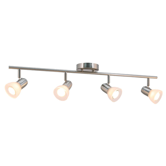 Modern Kitchen Track Lighting with Glass: Brushed Nickel Finish XB-TR1237-4-BN