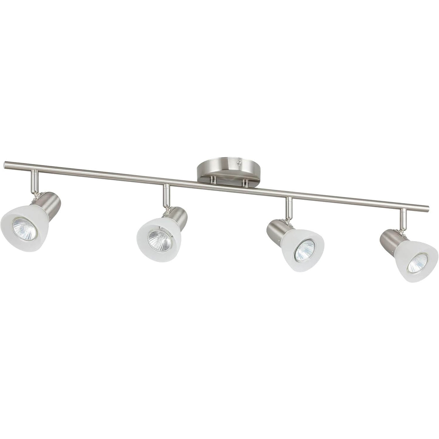 Modern Kitchen Track Lighting with Glass: Brushed Nickel Finish XB-TR1237-4-BN