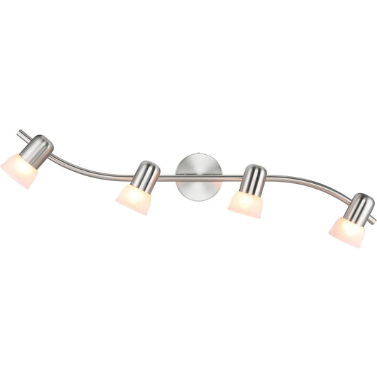 Modern Glass Track Lighting Bar Nickel Finish XB-TR1238-4-BN
