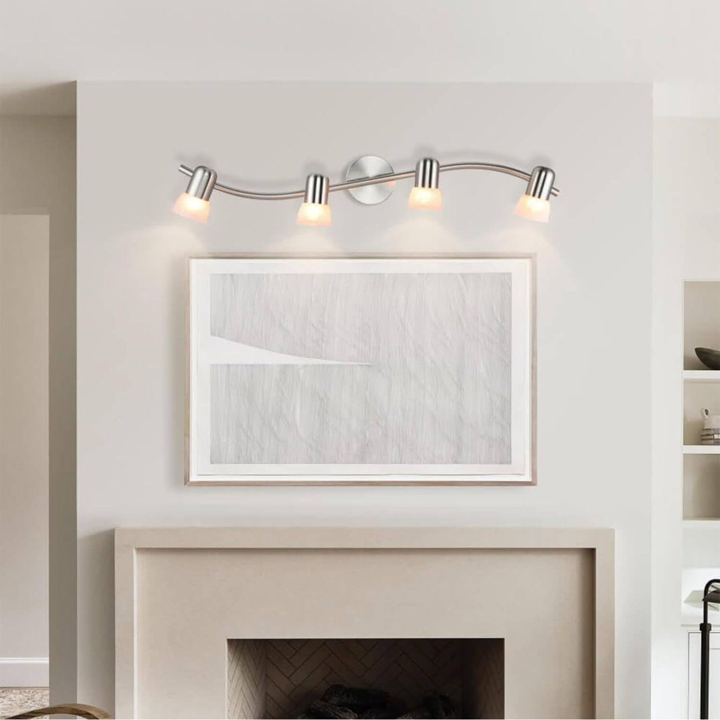 Modern Glass Track Lighting Bar Nickel Finish XB-TR1238-4-BN