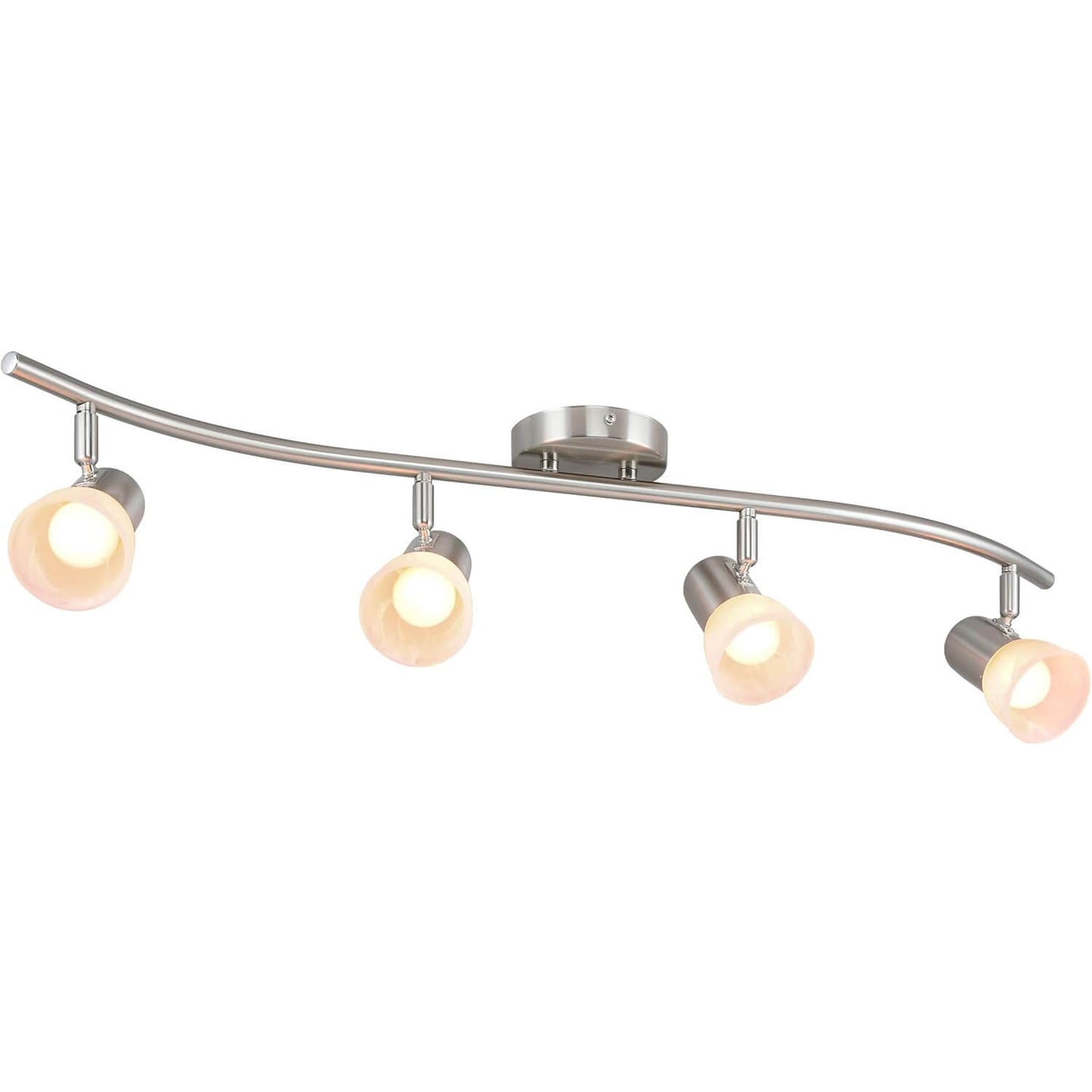 Modern Glass Track Lighting Bar Nickel Finish XB-TR1238-4-BN