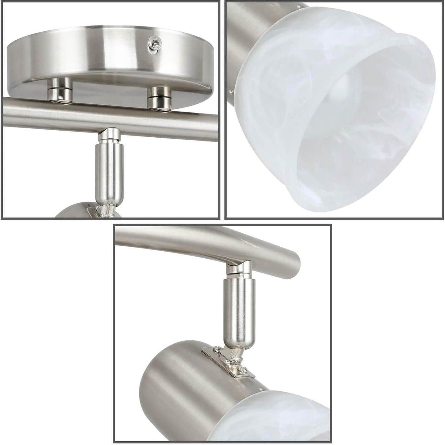 Modern Glass Track Lighting Bar Nickel Finish XB-TR1238-4-BN