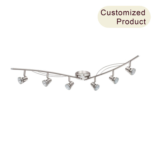 Ceiling Light Fixture Adjustable 6 Light Kitchen Spotlight Modern Track Light With Adjustable Head for Living Room Bedroom XB-TR2982-BN