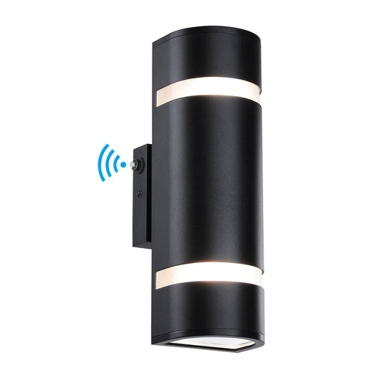Dusk to Dawn Black Outdoor Sconce - 2-Light Waterproof Wall Light XB-W1112-SBK